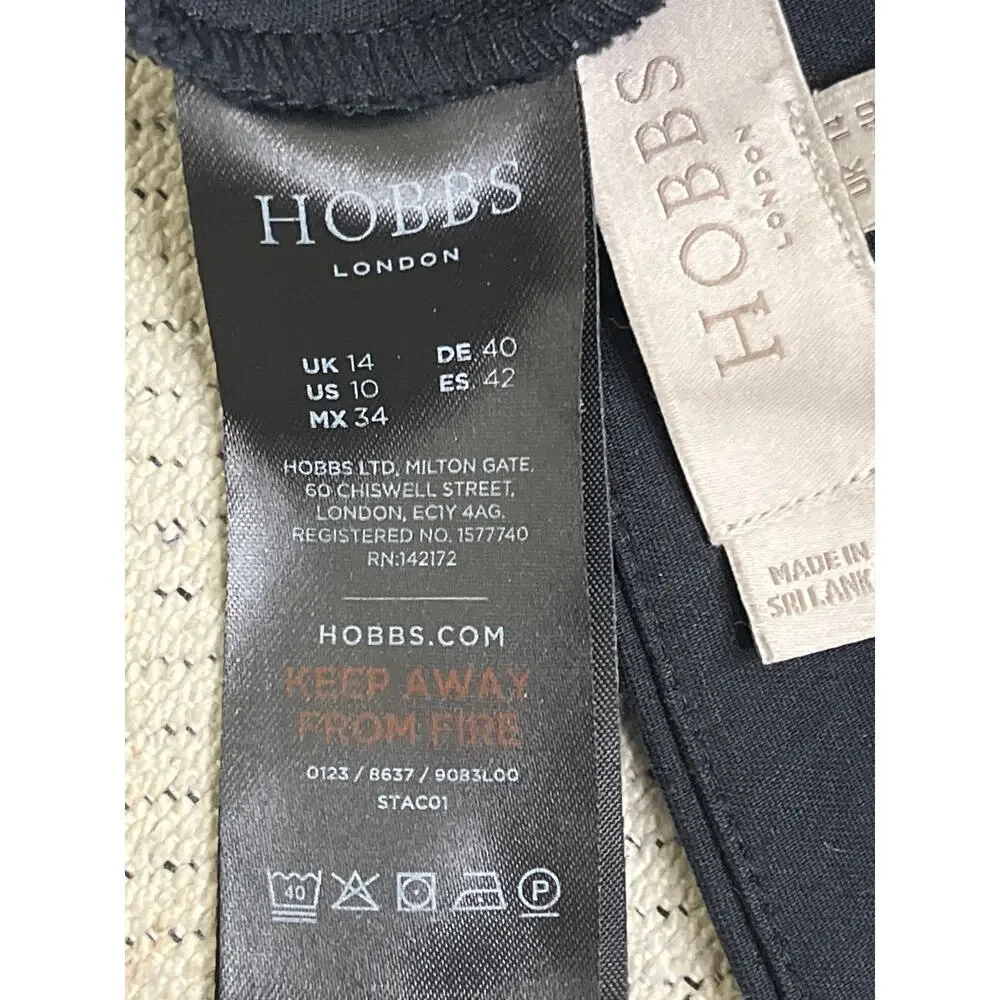 Hobbs London Black Annie Trouser Pants, size 10, MSRP $165